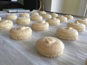 Rested and baked macarons